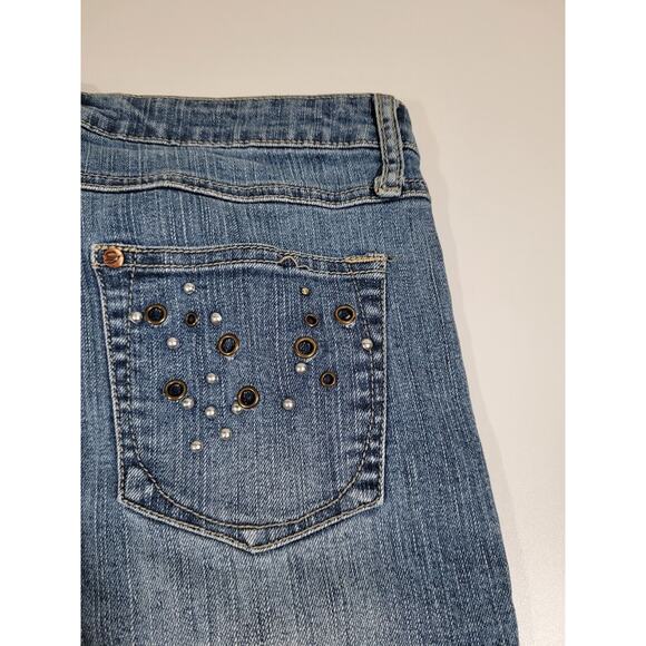 Southpole Jeans Bootcut Rhinestone Embellished Pockets Denim Pants Size 9 - Picture 5 of 13